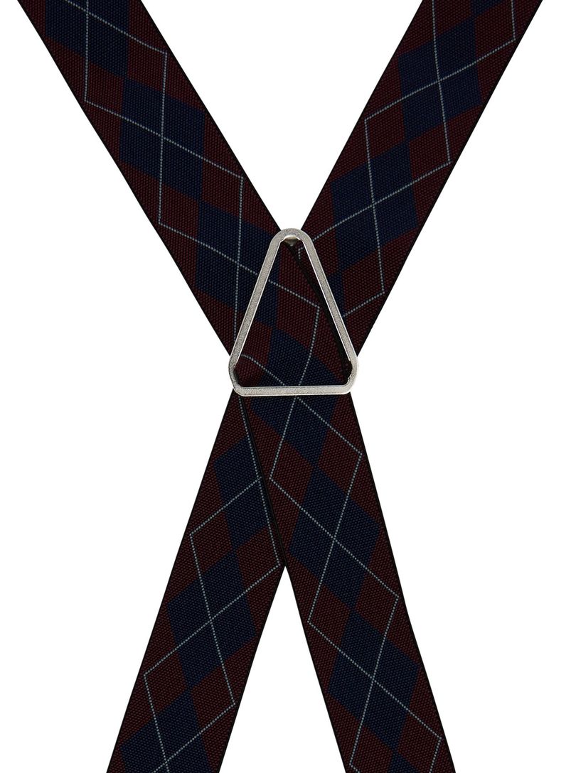 Lindenmann bretels bordeaux navy motief