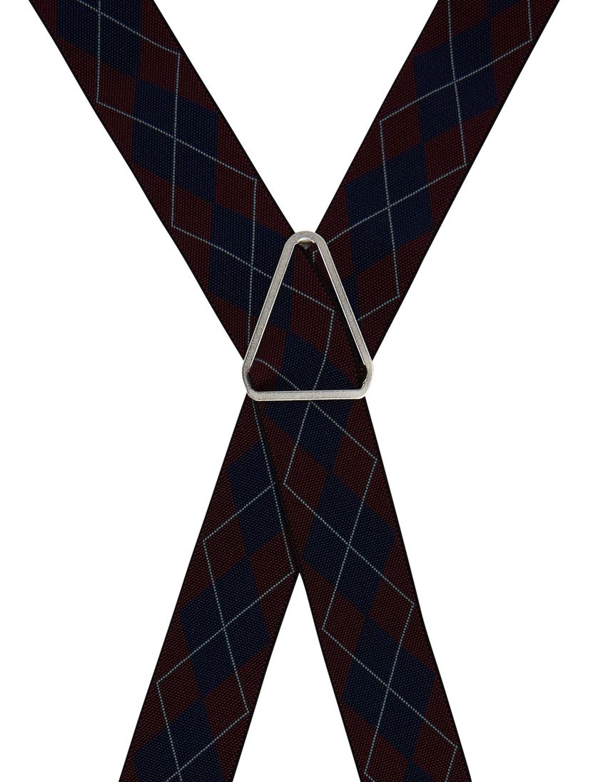 Lindenmann bretels bordeaux navy motief