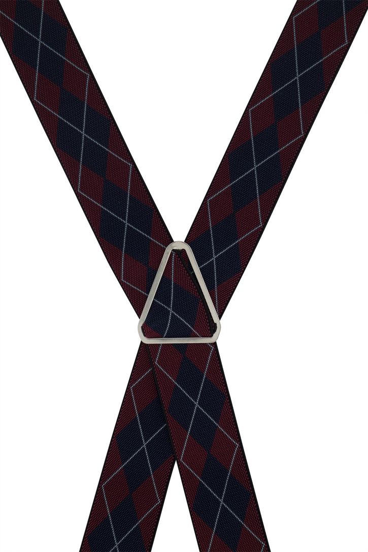 Lindenmann bretels bordeaux navy motief