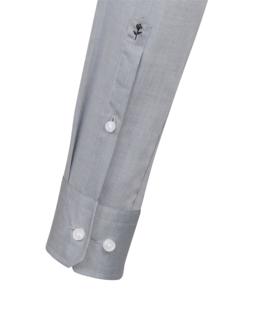 Seidensticker overhemd granietgrijs effen dessin Modern