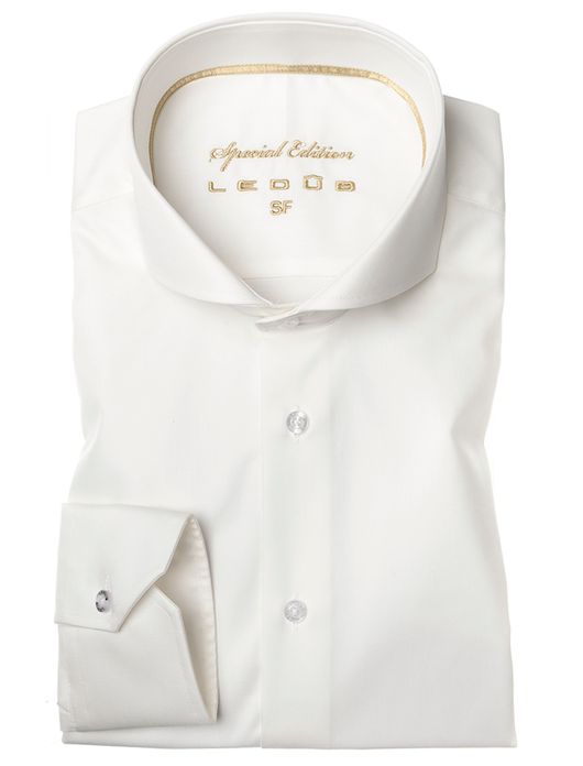 Ledub overhemd ecru slim fit cut-away