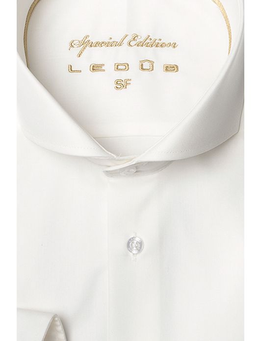 Ledub overhemd ecru slim fit cut-away