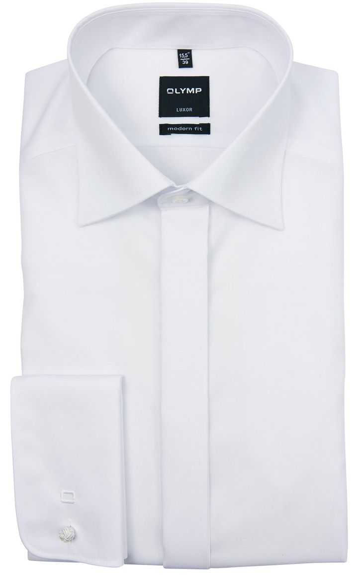 Olymp mouwlengte 7 smoking shirt wit non iron