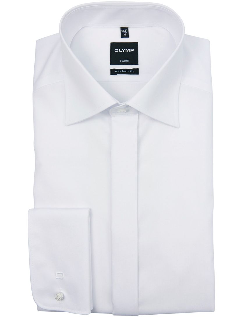 Olymp smoking overhemd wit strijkvrij mouwlengte 7