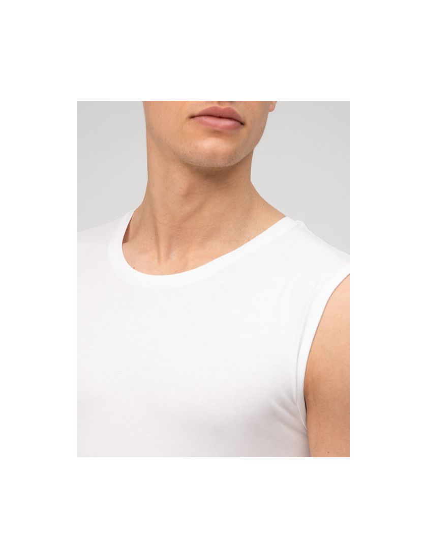 Olymp tanktop Level Five effen katoen wit