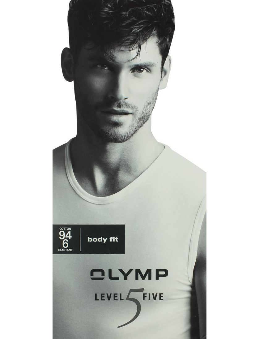 Olymp tanktop Level Five effen katoen wit