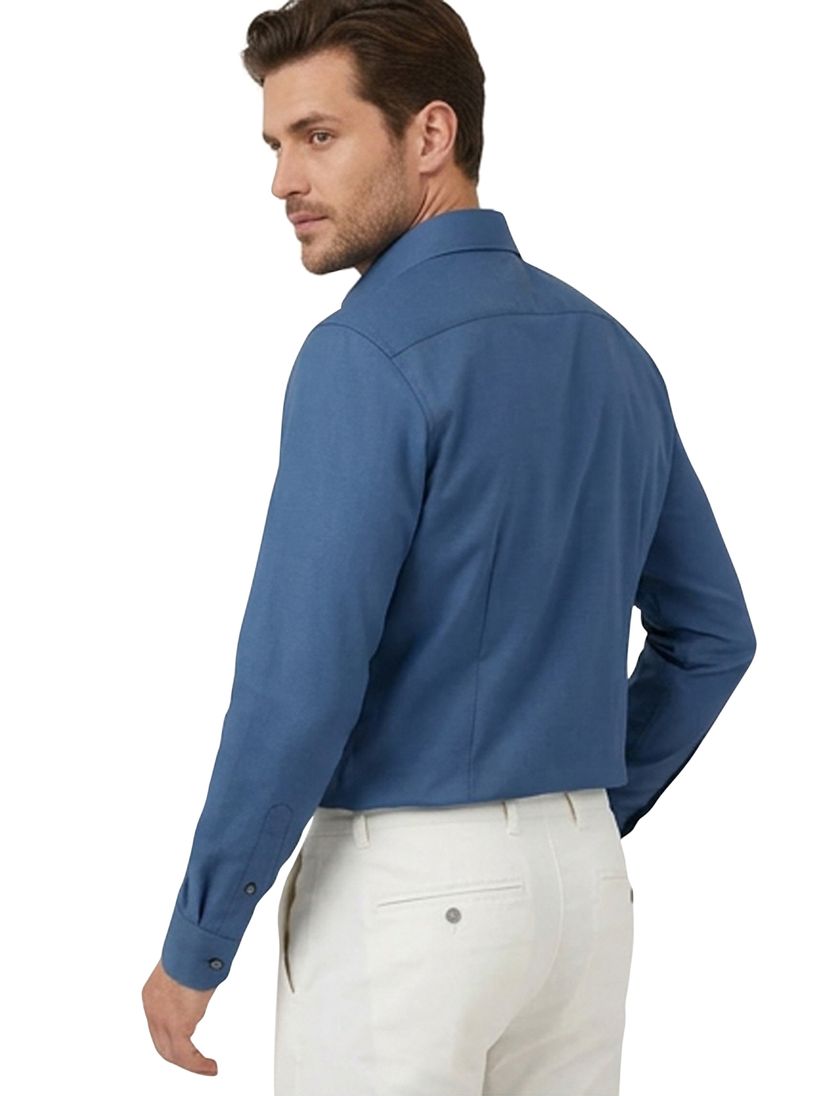 Olymp Level 5 overhemd body fit staalblauw