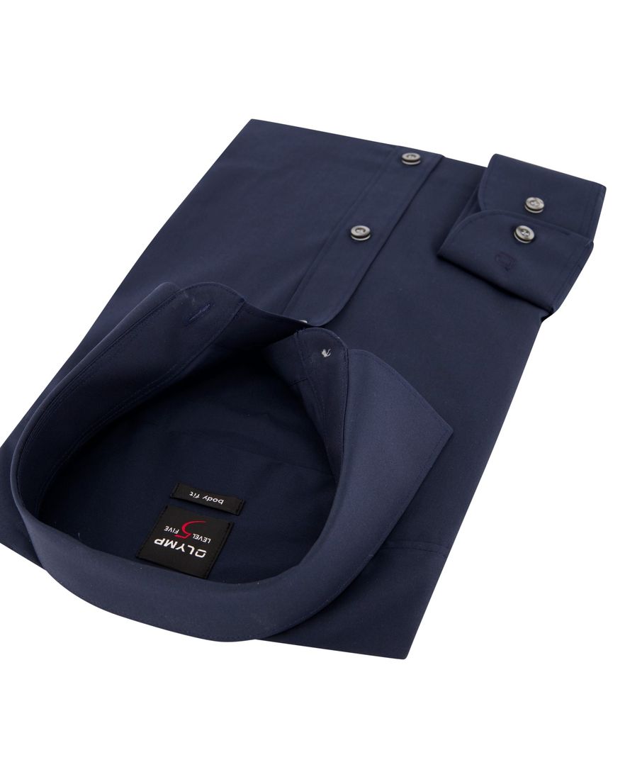 Olymp Level 5 overhemd marine blauw body fit