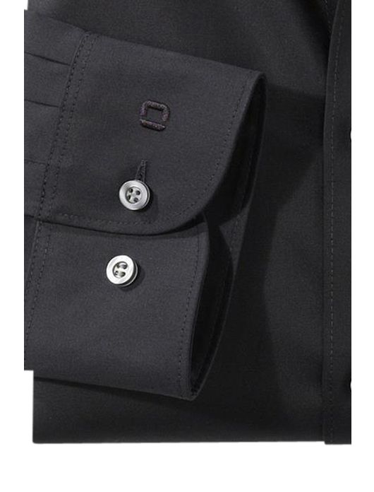 overhemd mouwlengte 7 Olymp Level Five zwart effen katoen extra slim fit