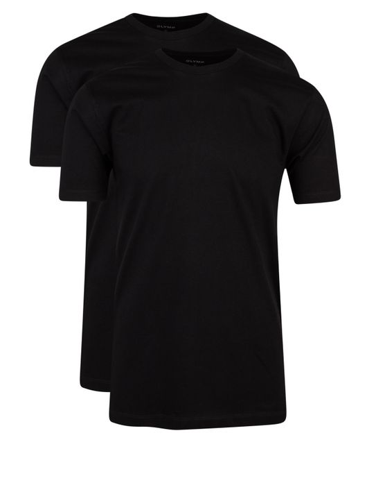 t-shirt Olymp effen katoen zwart