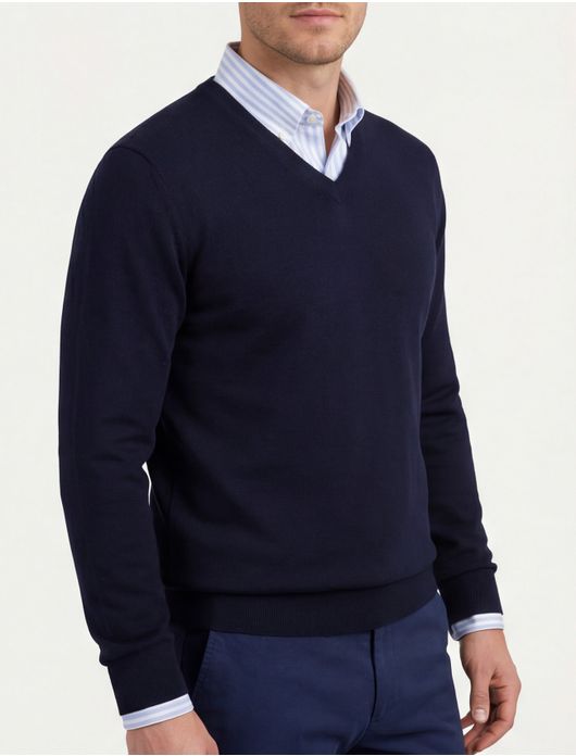 Olymp trui donkerblauw v-hals