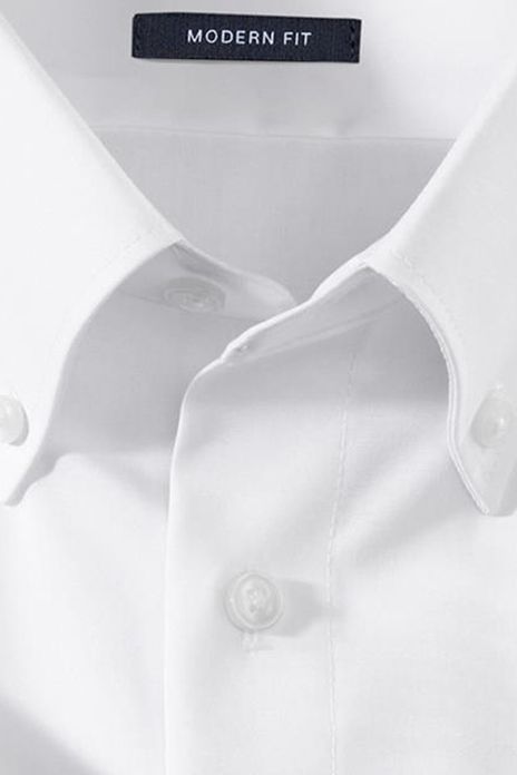 Olymp overhemd korte mouw modern fit wit effen katoen