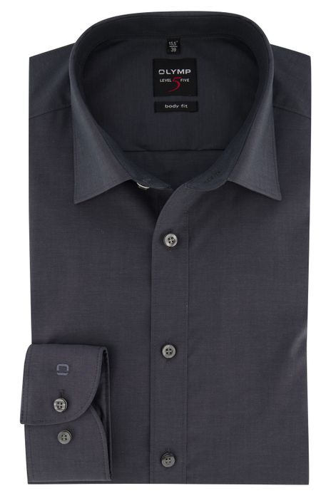 Overhemd mouwlengte 7 Olymp grijs