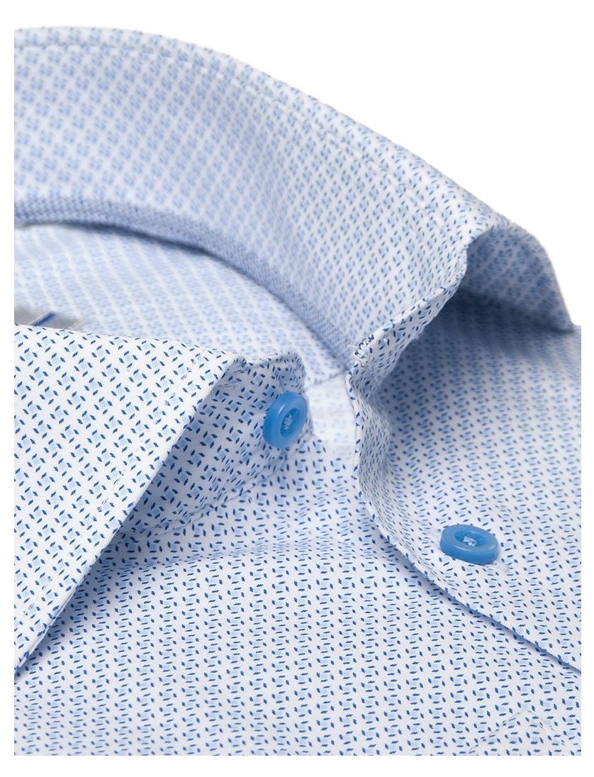 Ledub overhemd blauw print Modern Fit