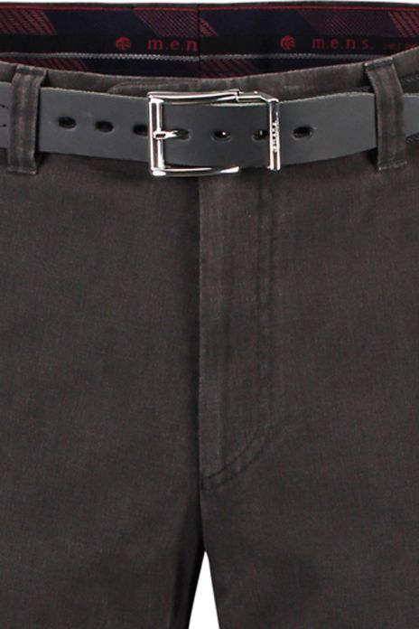 M.E.N.S. flatfront broek bruin katoen-stretch