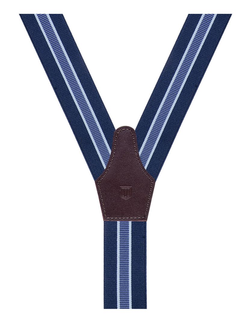 Profuomo bretels streep navy/sky blue 36 MM