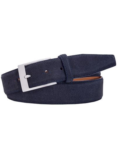 Profuomo Profuomo riem navy suède stitch