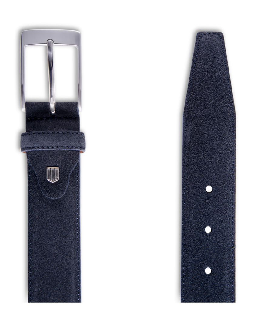 Profuomo riem suède marineblauw