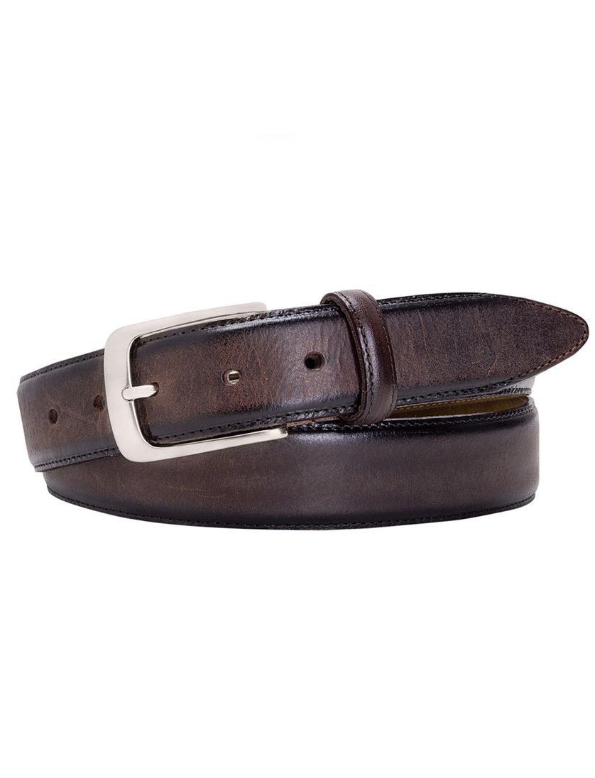 Profuomo riem donkerbruin vintage leder
