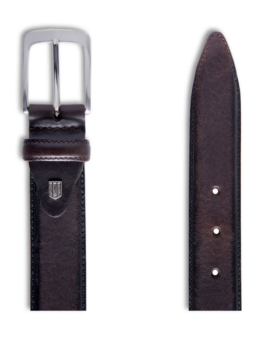 Profuomo riem donkerbruin vintage leder