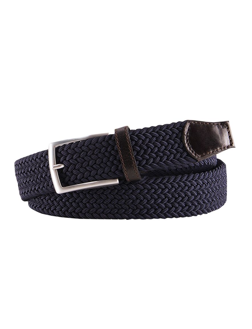 Profuomo riem stretch navy blue