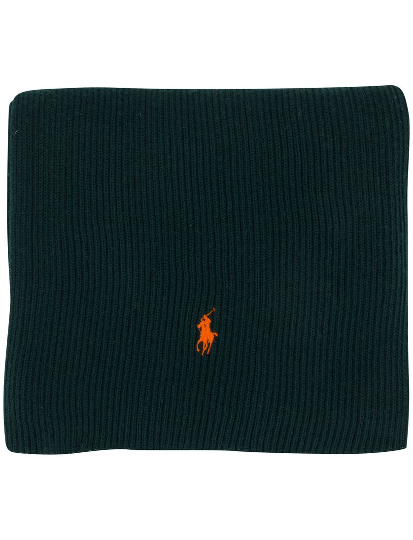 Sjaal Polo Ralph Lauren gebreid donkergroen merinowol