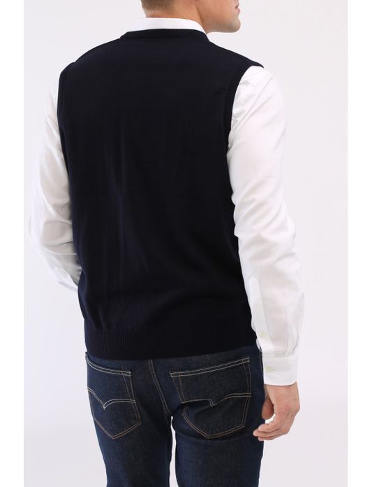 Maerz slipover navy merinowol v-hals