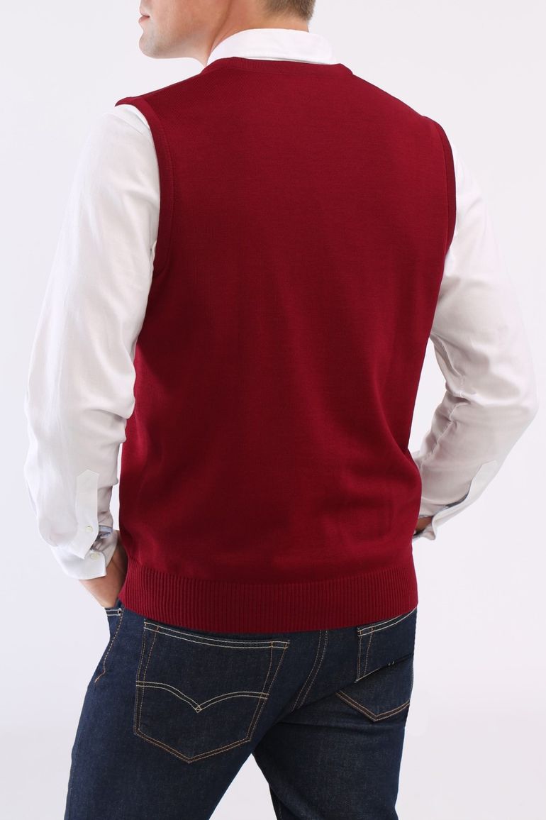 Maerz slipover bordeaux v-hals merinowol