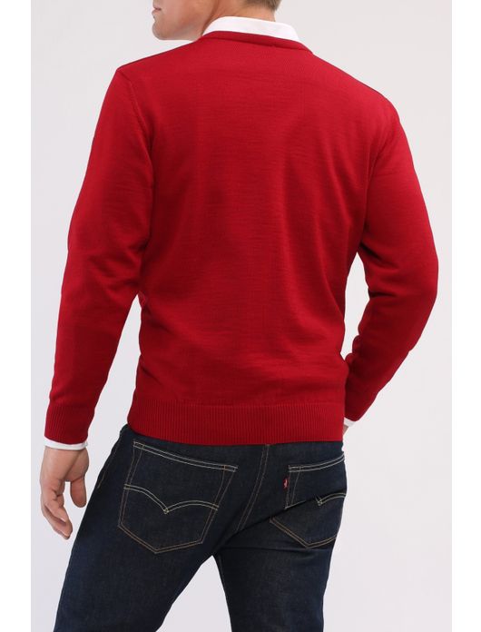 Maerz pullover rood merinowol v-hals