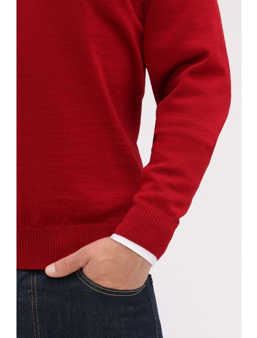 Maerz pullover rood merinowol v-hals