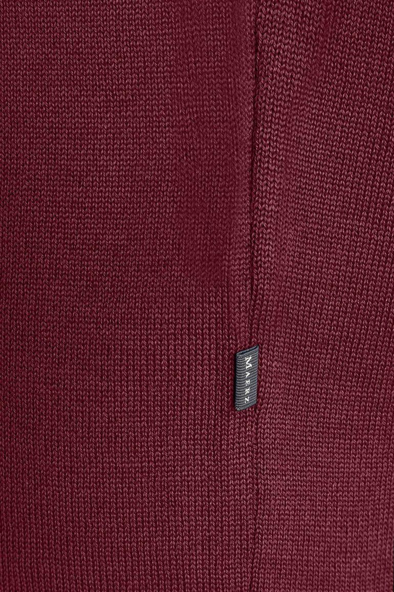 Maerz herentrui v-hals bordeaux merinowol