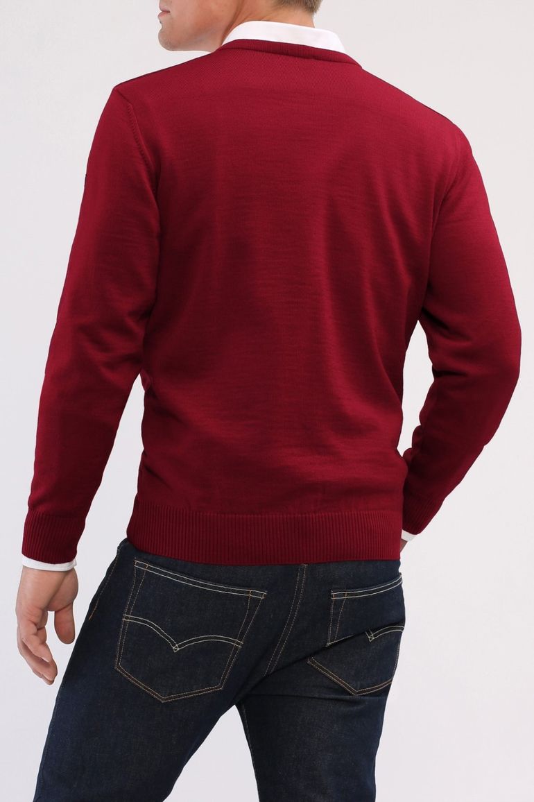 Maerz herentrui v-hals bordeaux merinowol
