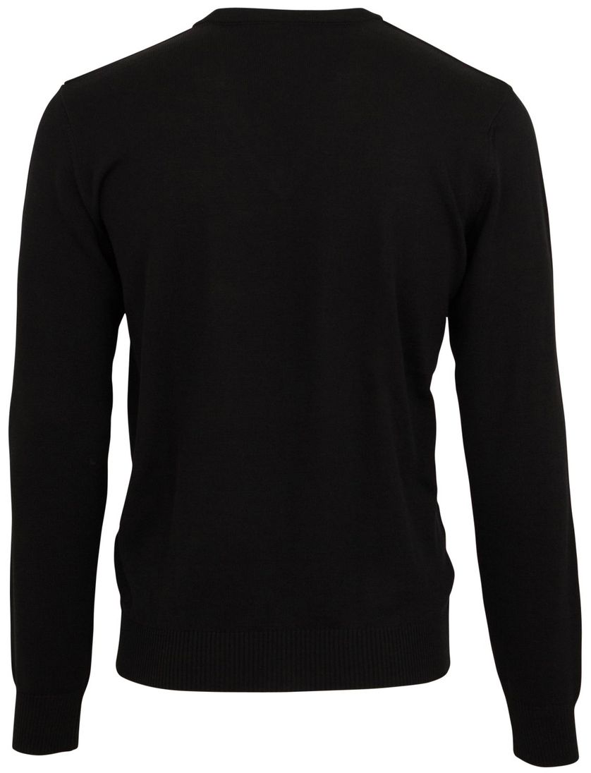 Maerz trui v-hals zwart merinowol