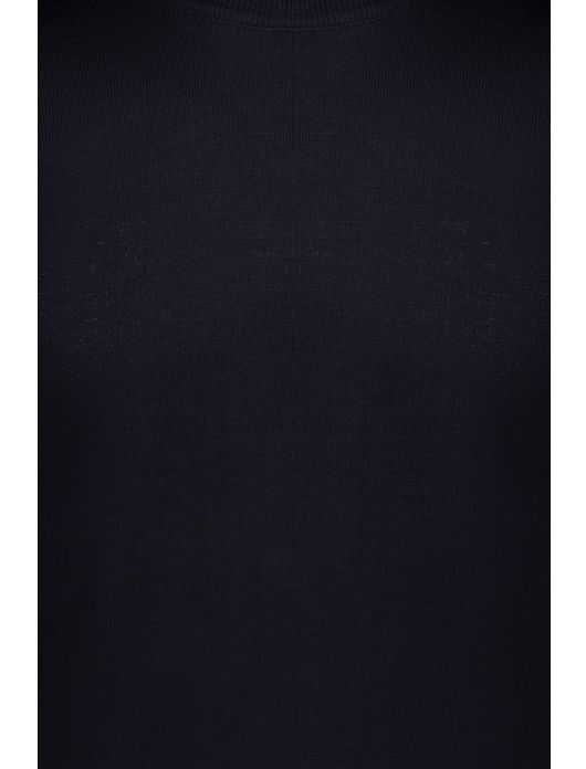 Maerz trui ronde hals donkerblauw merinowol