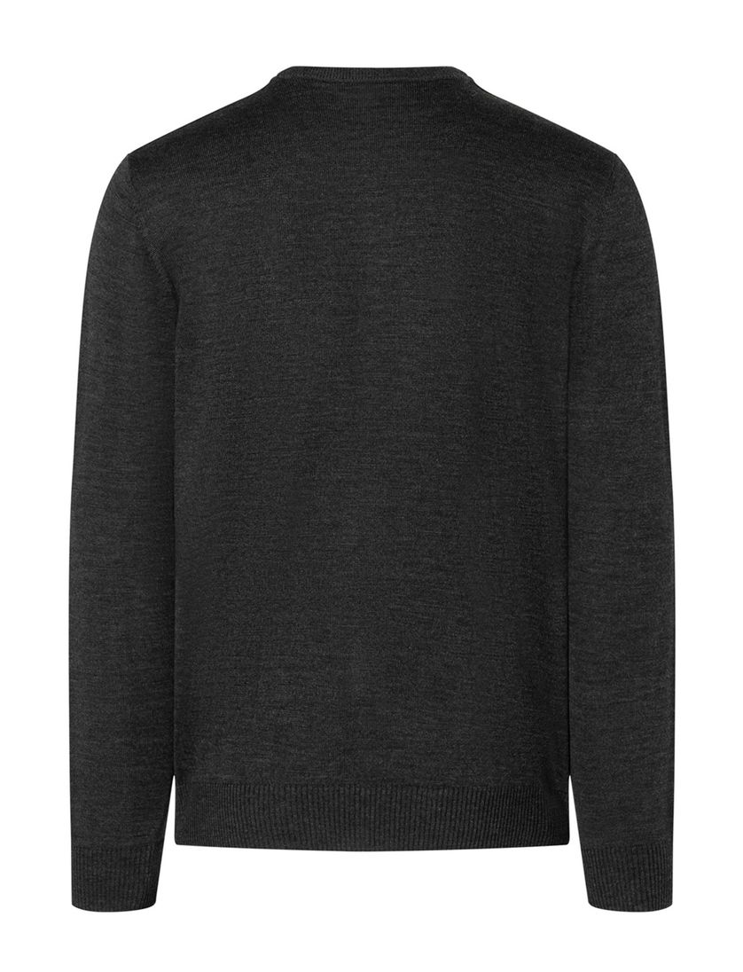 Maerz trui antraciet ronde hals merino