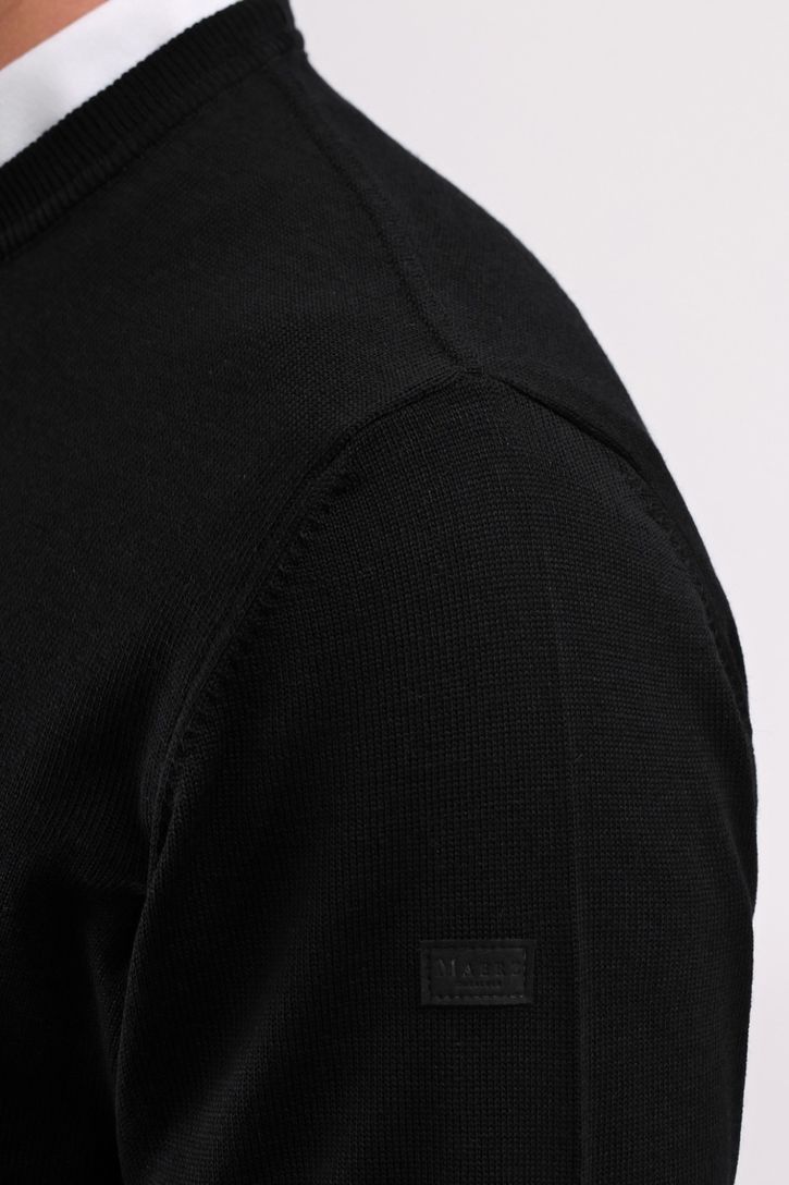 Maerz pullover ronde hals zwart merinowol
