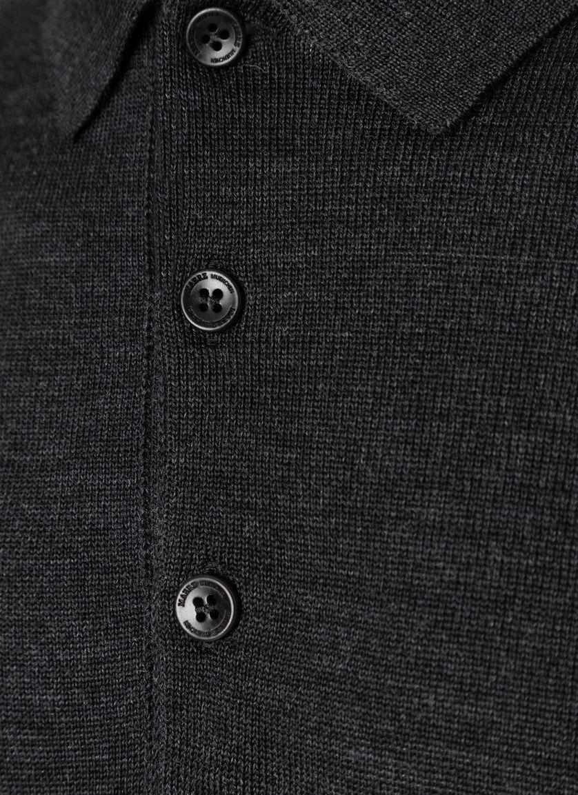 Maerz polo antraciet 3-knoops lange mouw