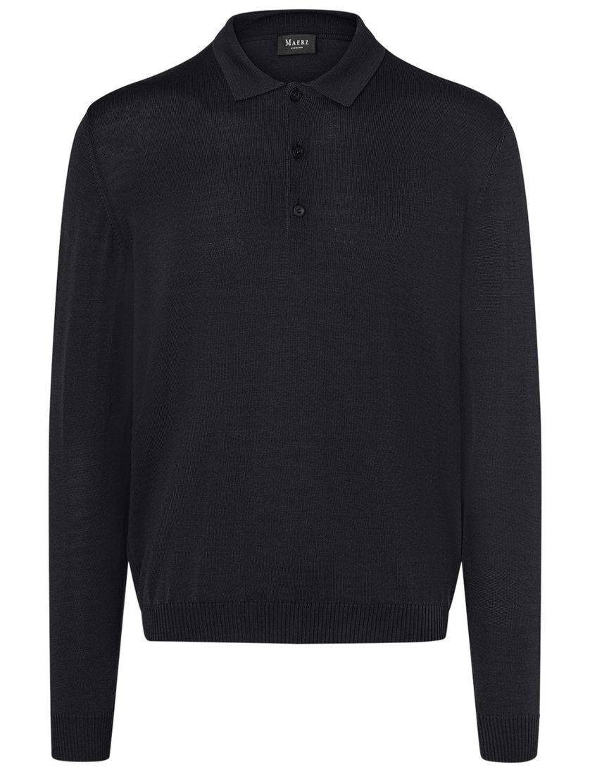 Maerz trui zwart effen wol