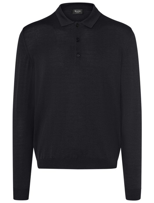 trui Maerz zwart effen wol