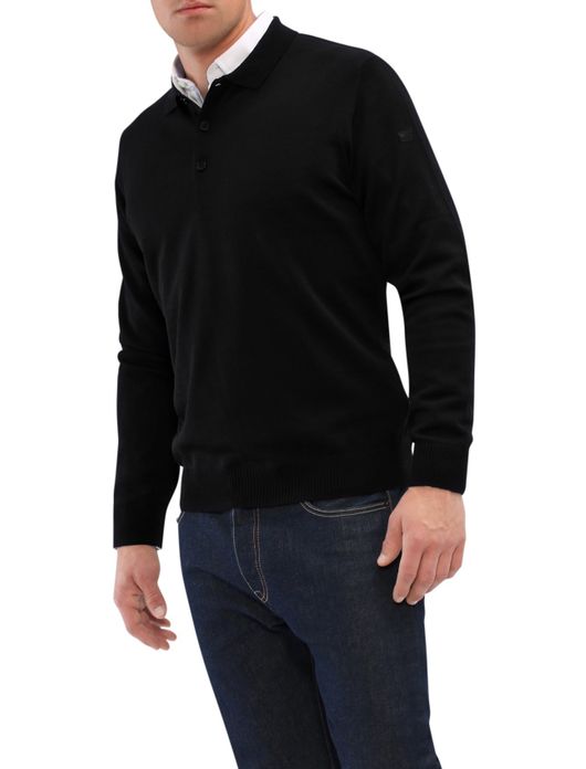 trui Maerz zwart effen wol