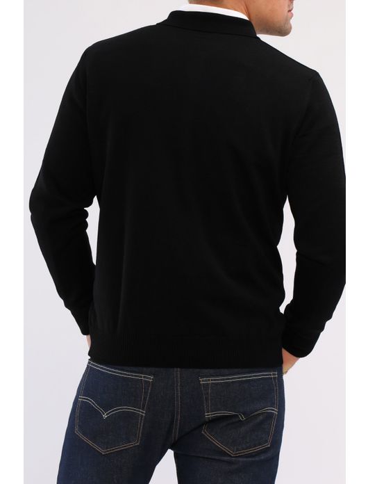 trui Maerz zwart effen wol