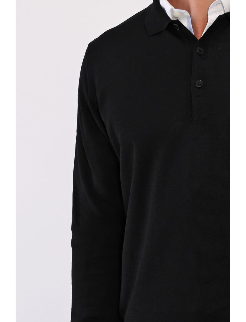 Maerz trui zwart effen wol