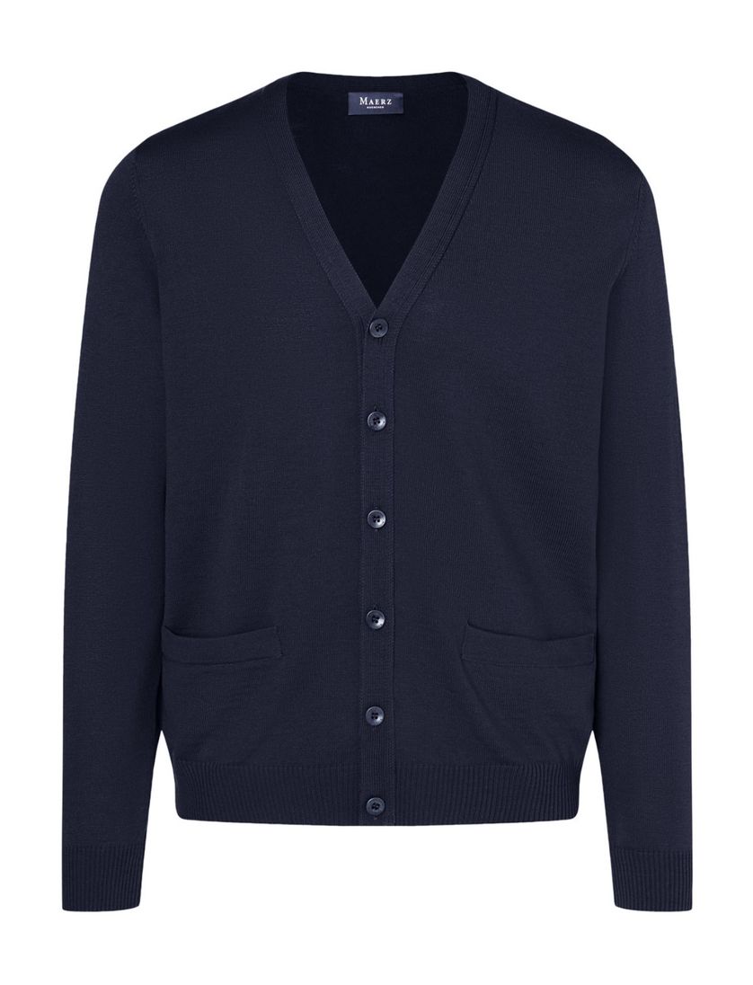 Maerz vest zwart merinowol met knopen