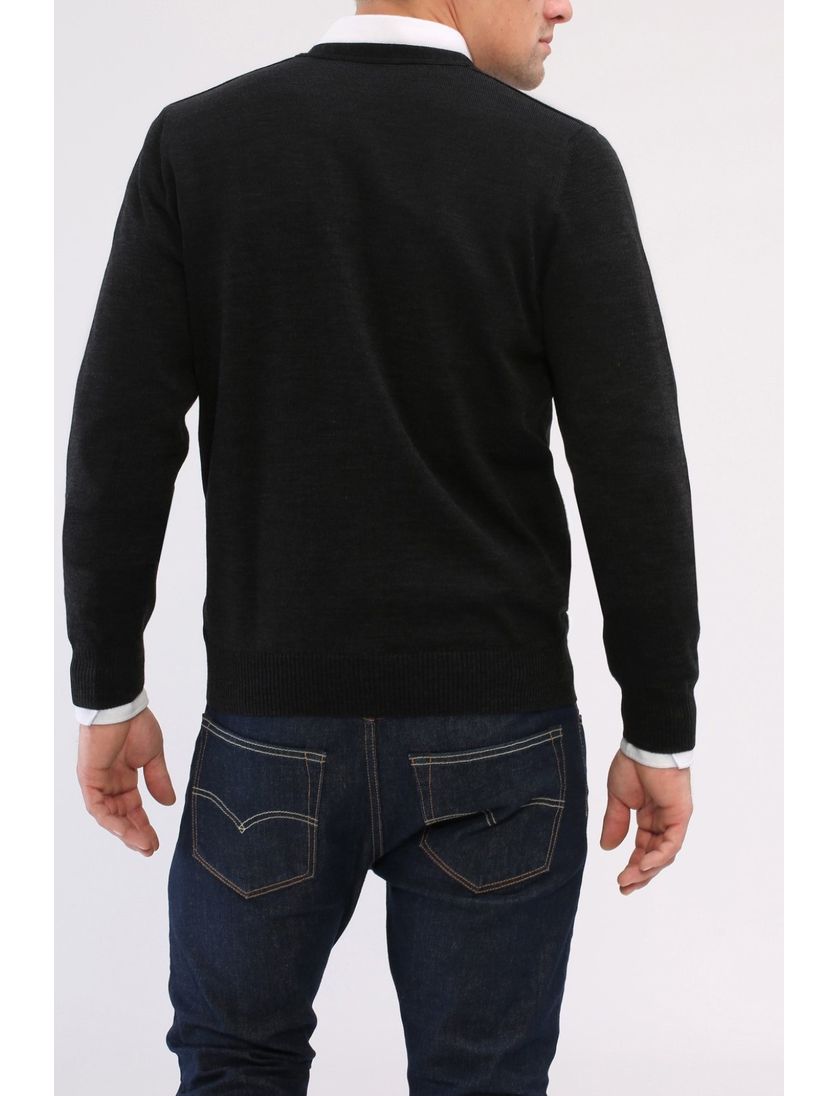 Maerz vest zwart merinowol met knopen