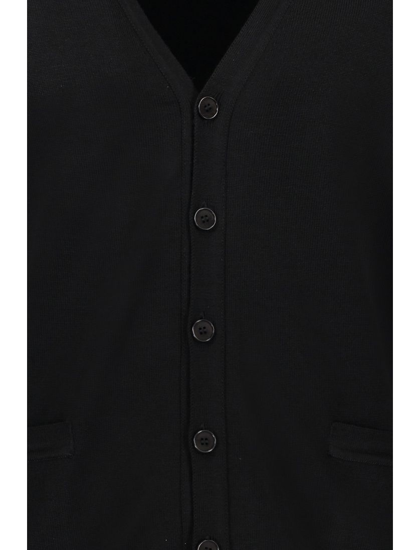 Maerz vest zwart merinowol met knopen