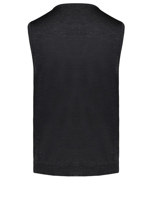 vest Maerz grijs effen wol knopen