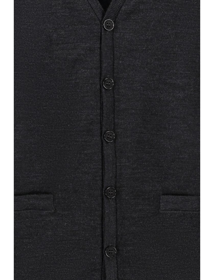 Maerz vest grijs effen wol knopen