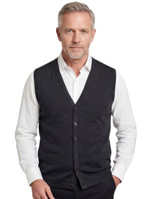 Maerz Maerz vest grijs knopen effen wol