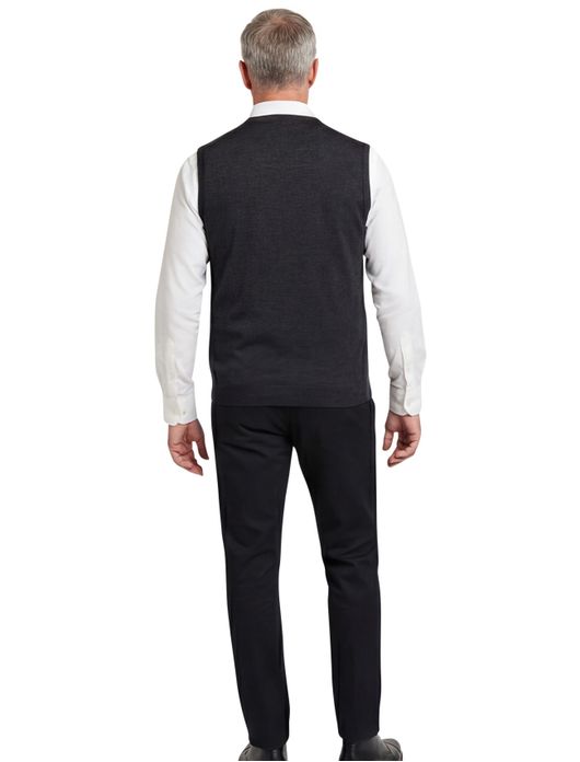 vest Maerz grijs effen wol knopen