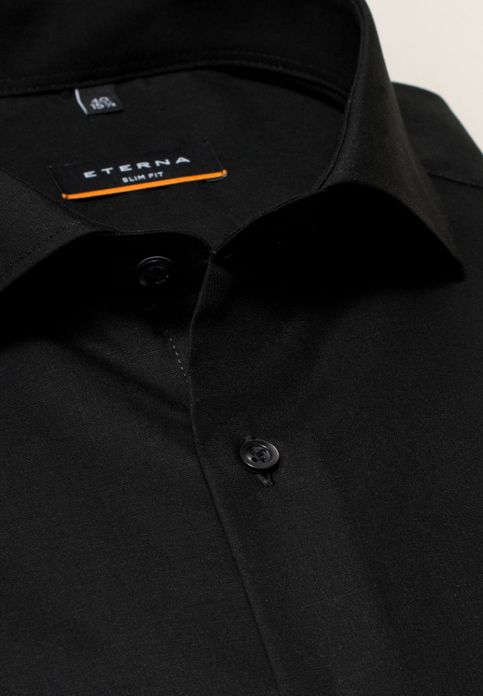Eterna strijkvrij overhemd zwart Slim Fit